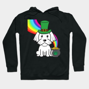 Cute white dog is a leprechaun Hoodie